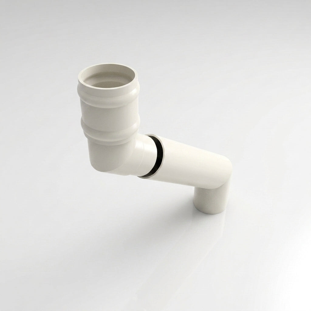 Traditional Adjustable Swanneck 63mm Diameter Aluminium Downpipe — RAL 9010