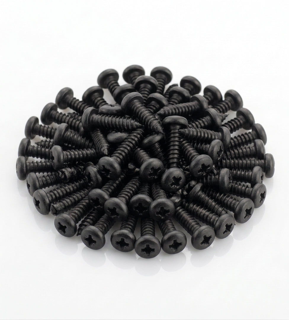 No. 12 × 30mm Pozi Pan Gutter Bracket Fixing Screw (100 Pack) — Textured Black