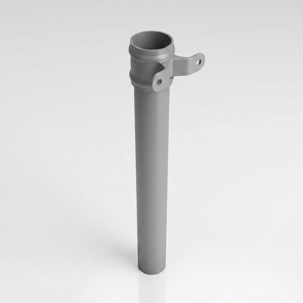 Aluminium Downpipe Length Eared Socket 63mm Dia x 3m (view 2)