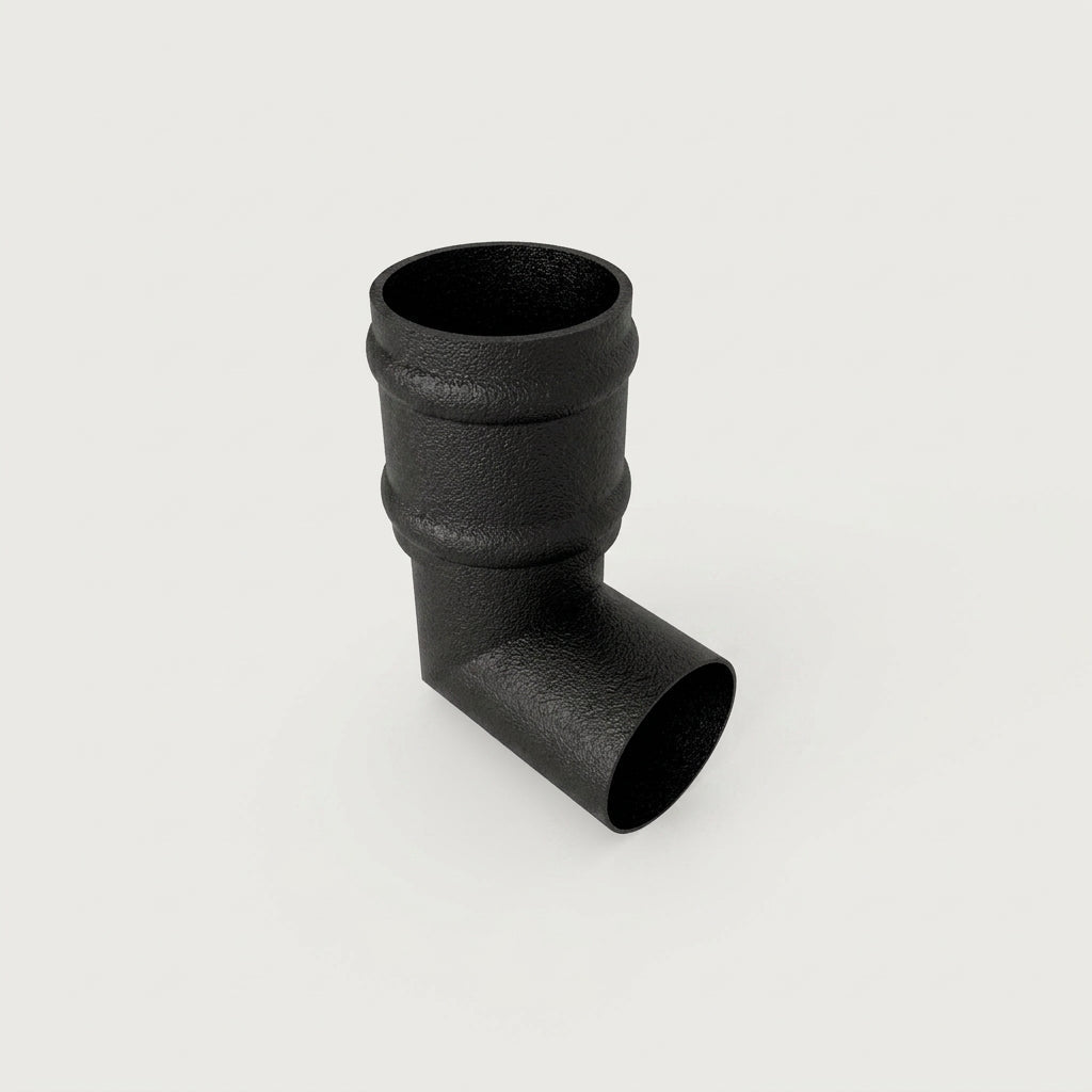 76mm Diameter Traditional Aluminium Downpipe Bends 92.5° & 112.5° — Textured Black / 92.5 Degrees