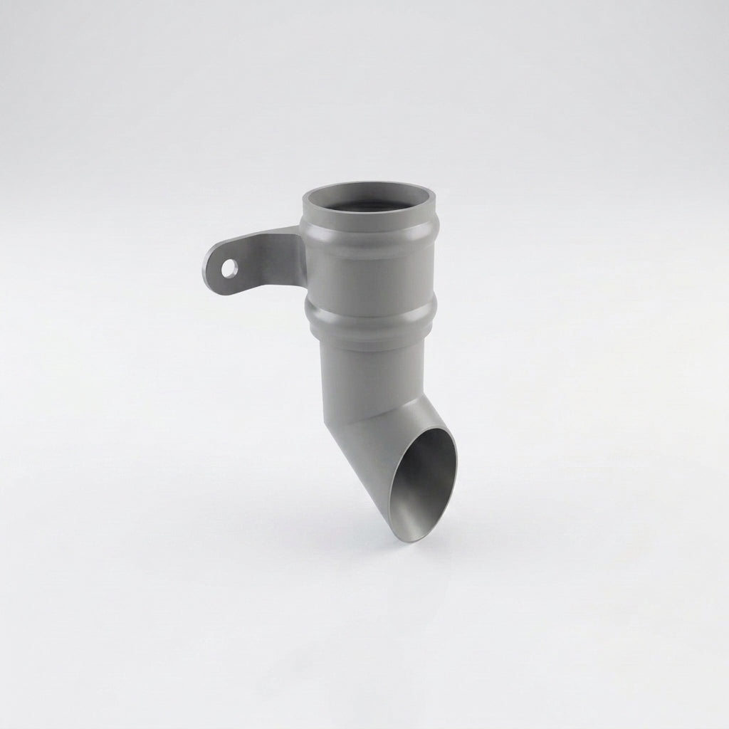Traditional Aluminium Downpipe Shoe 63mm Diameter — RAL 7036