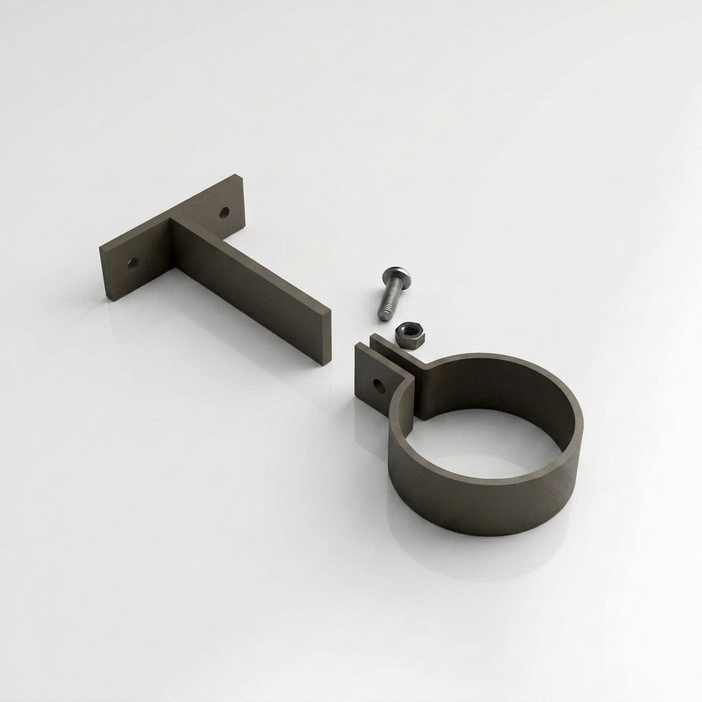 Adjustable Aluminium Pipe Clip 63mm Diameter — RAL 7022