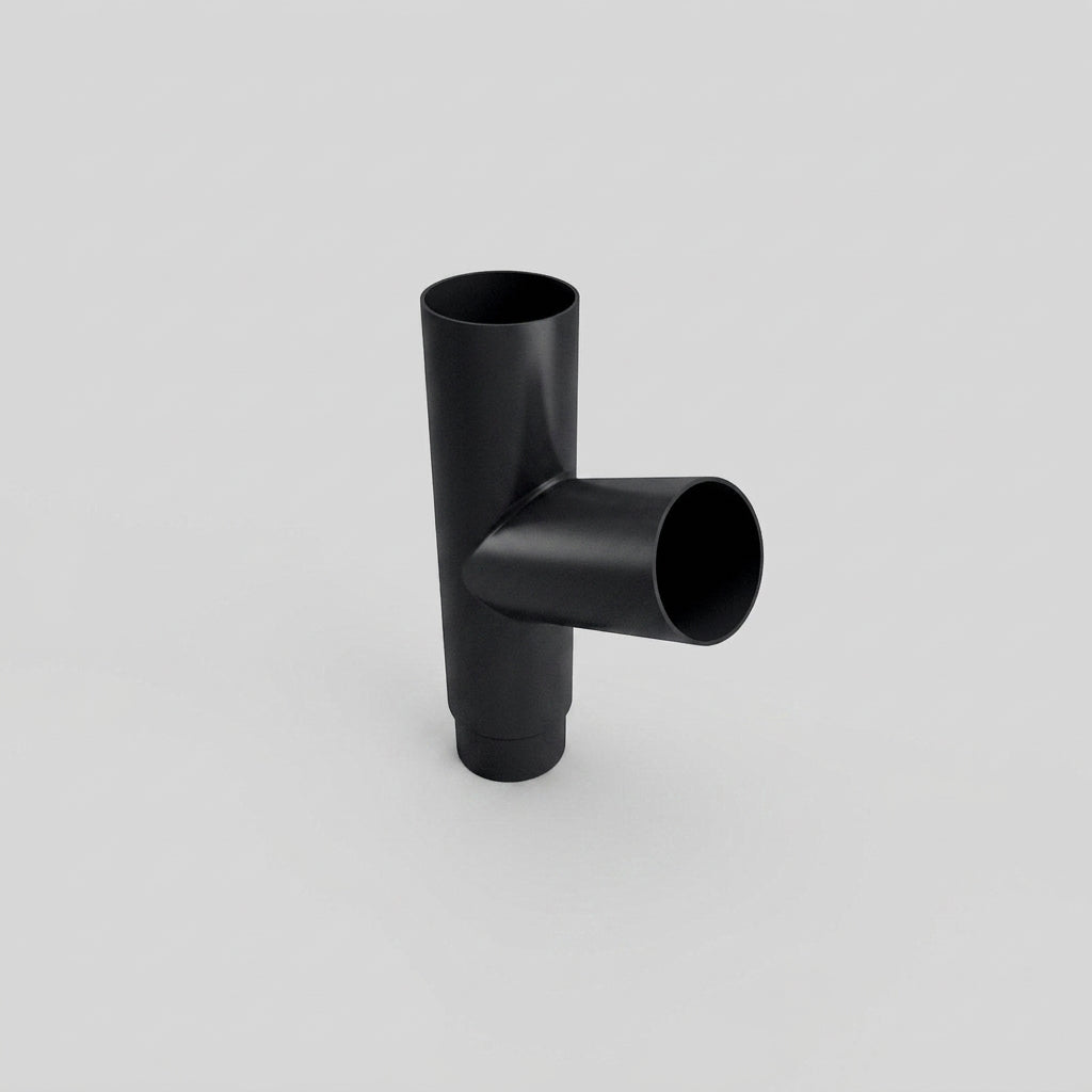 76mm Diameter Flush Joint Downpipe Branches — RAL 7021 / 112.5 Degrees