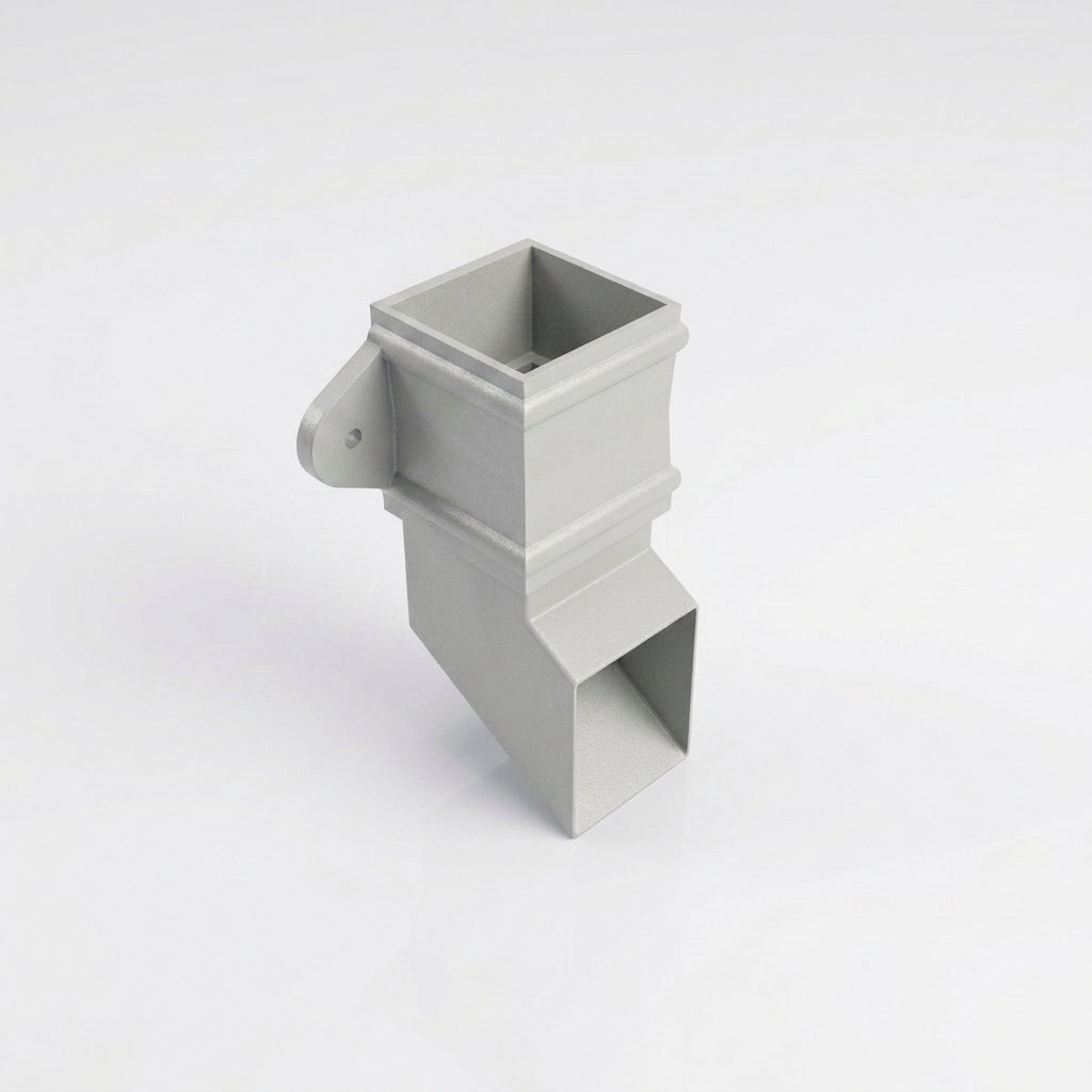 Traditional Aluminium Downpipe Shoe 72x72mm — RAL 7035