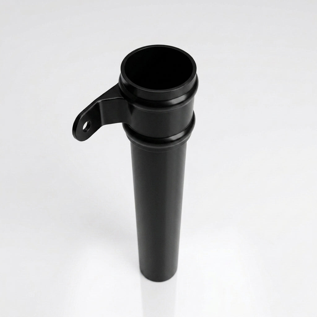 Traditional Aluminium Downpipe 76mm Diameter × 3m Eared Socket — RAL 9005