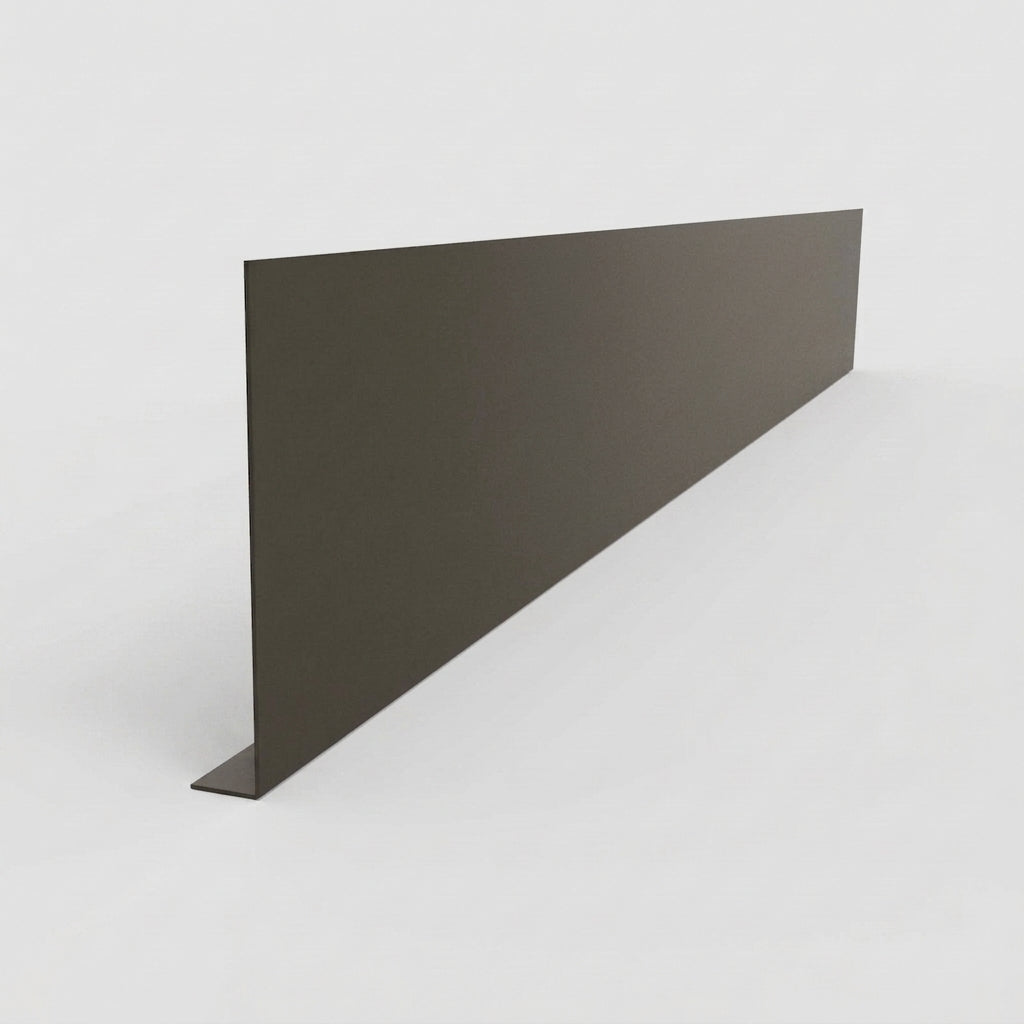 Aluminium Fascia Board Sample — RAL 7022 / 'L' Return
