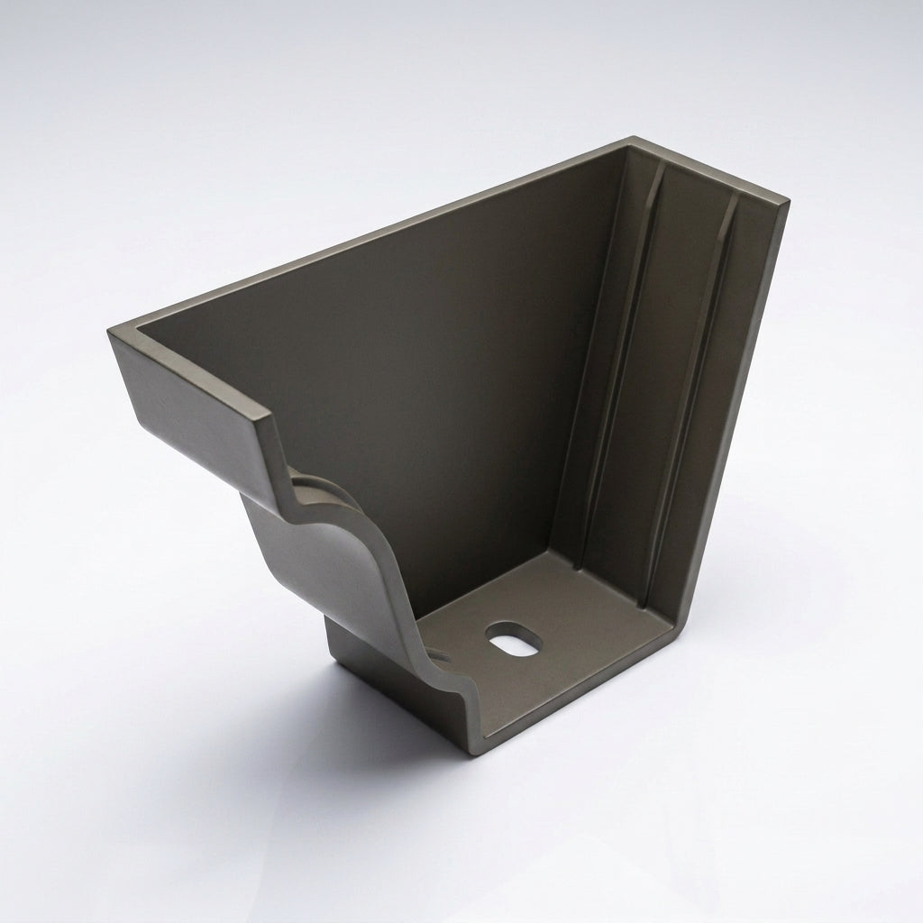 Moulded Ogee Gutter Left Hand Stop End 125 x 100mm — RAL 7022