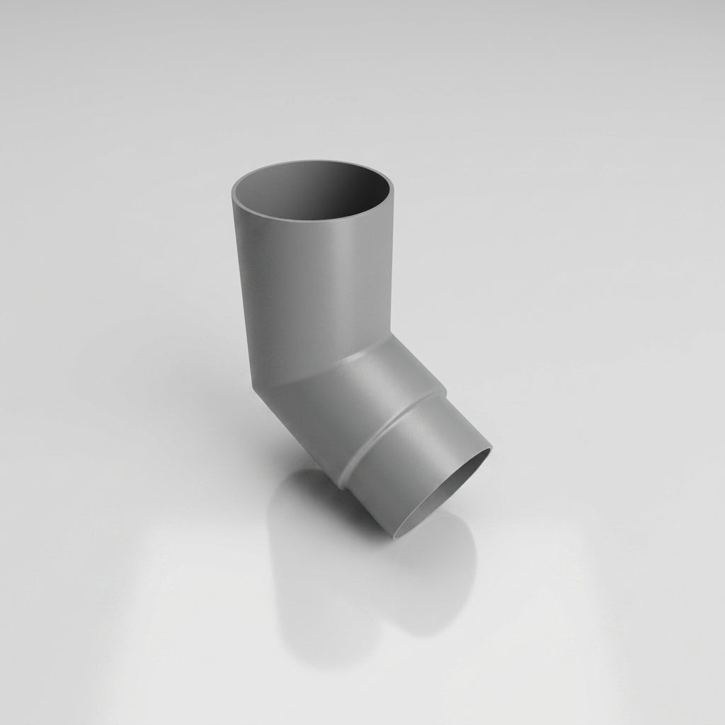 Flush Joint Aluminium Downpipe Bends 63mm Diameter — RAL 7037 / 112.5 Deg