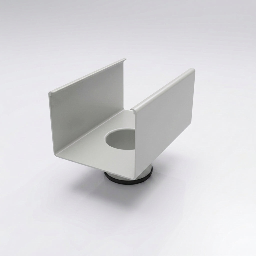 Aluminium Box Gutter Outlet 76mm Dia – 135 x 100mm — RAL 7035