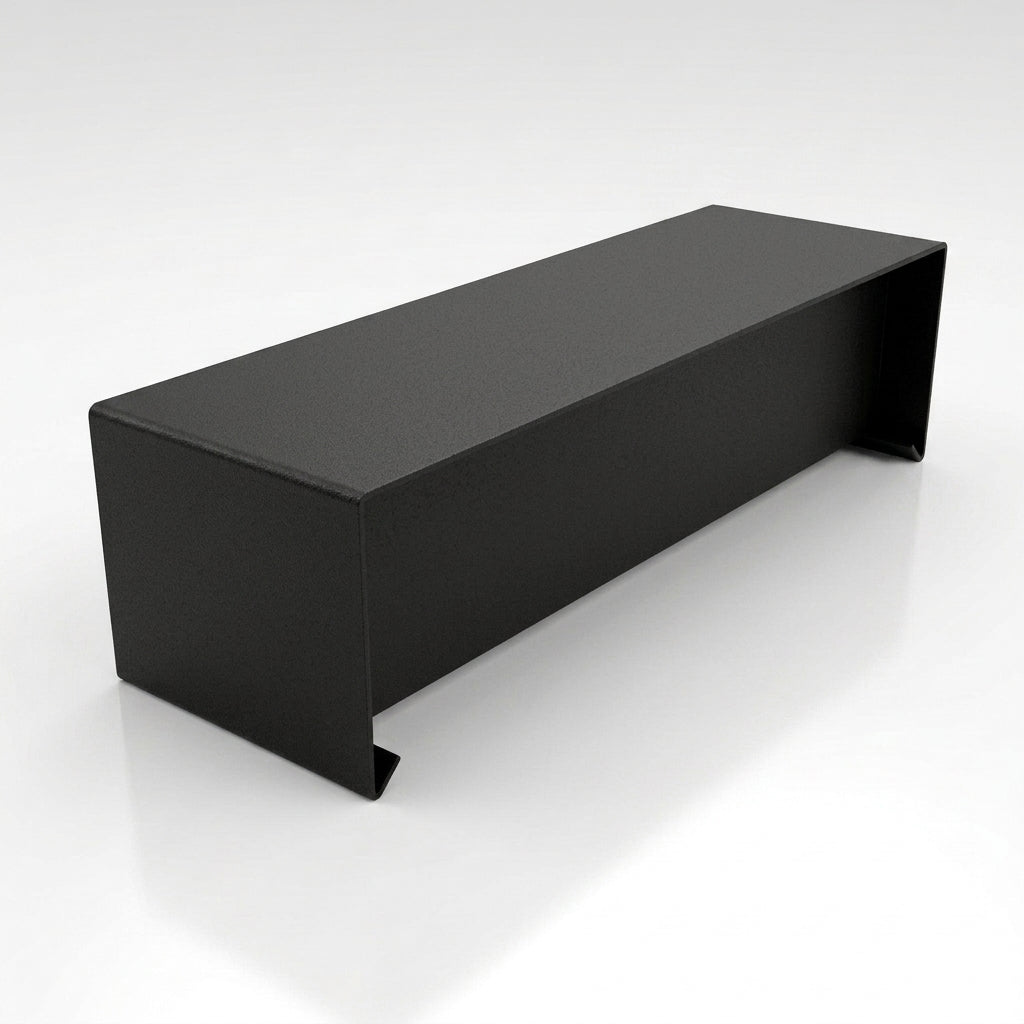 Aluminium Coping Stop End – Secret Fix 75mm — Textured Black