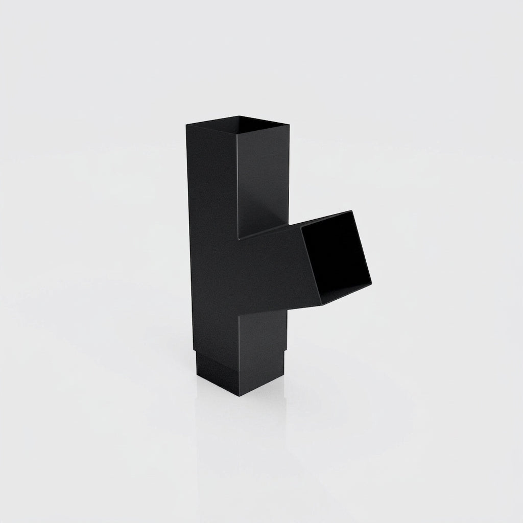 72x72mm Flush Joint Downpipe Branches — 92.5° & 112.5° — RAL 7021 / 112.5 Degrees