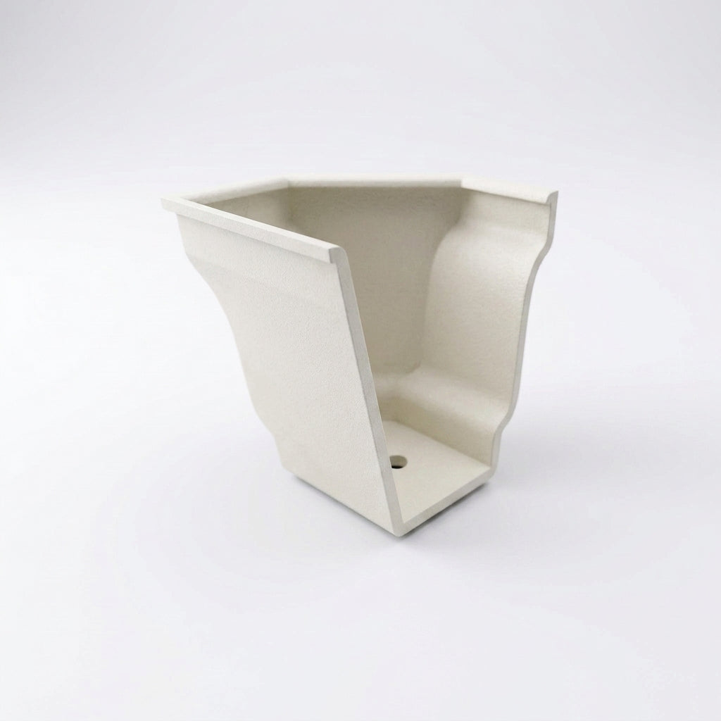 Moulded Ogee Gutter Right Hand Stop End 125 x 100mm — RAL 9010
