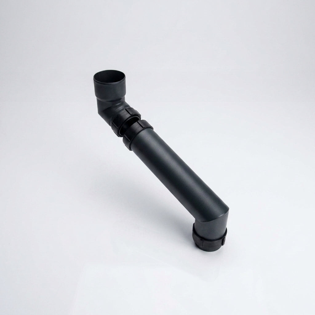 76mm Diameter Flush Joint Adjustable Swanneck Downpipe — RAL 7021