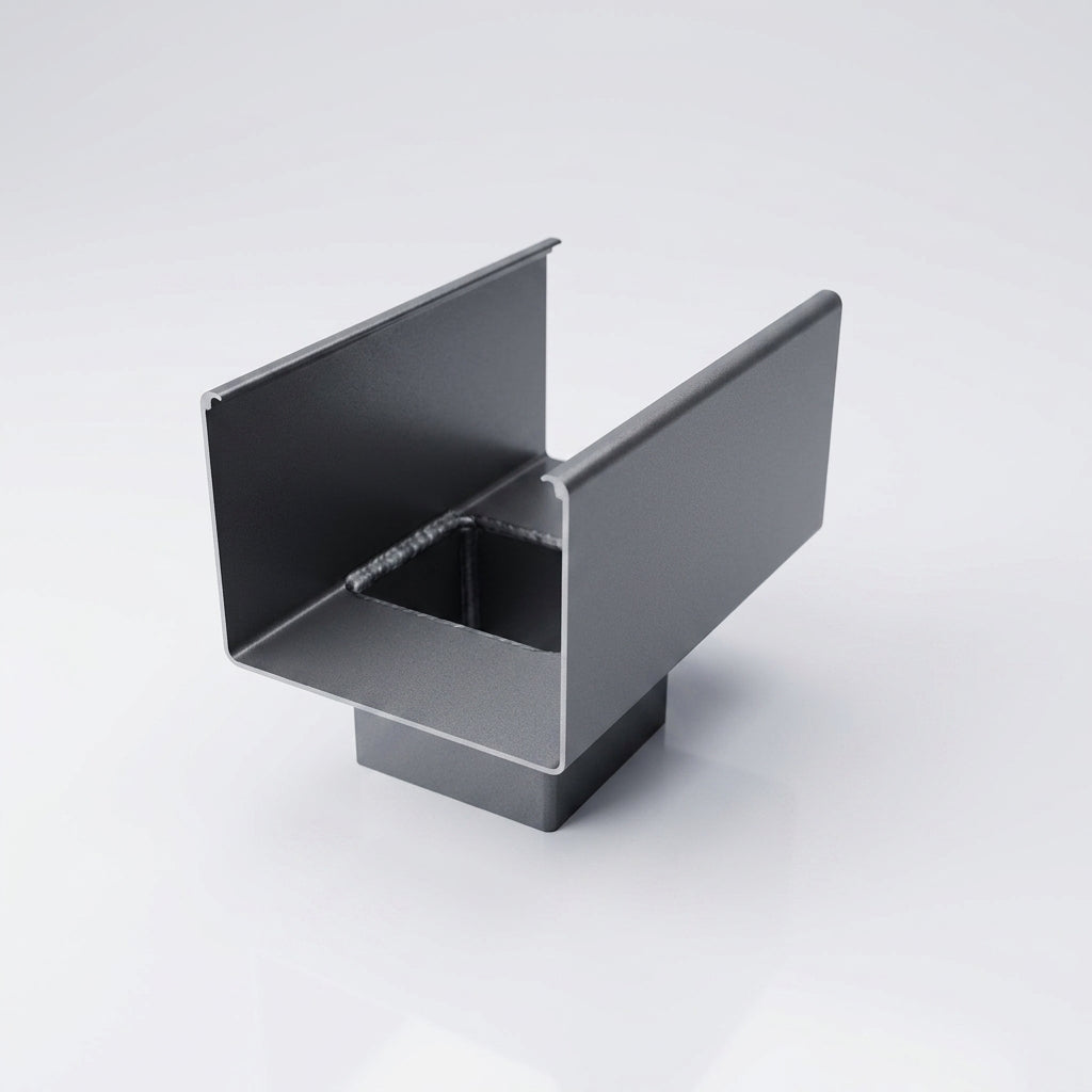 Aluminium Box Gutter Outlet 72×72mm to 135×100mm (view 2)