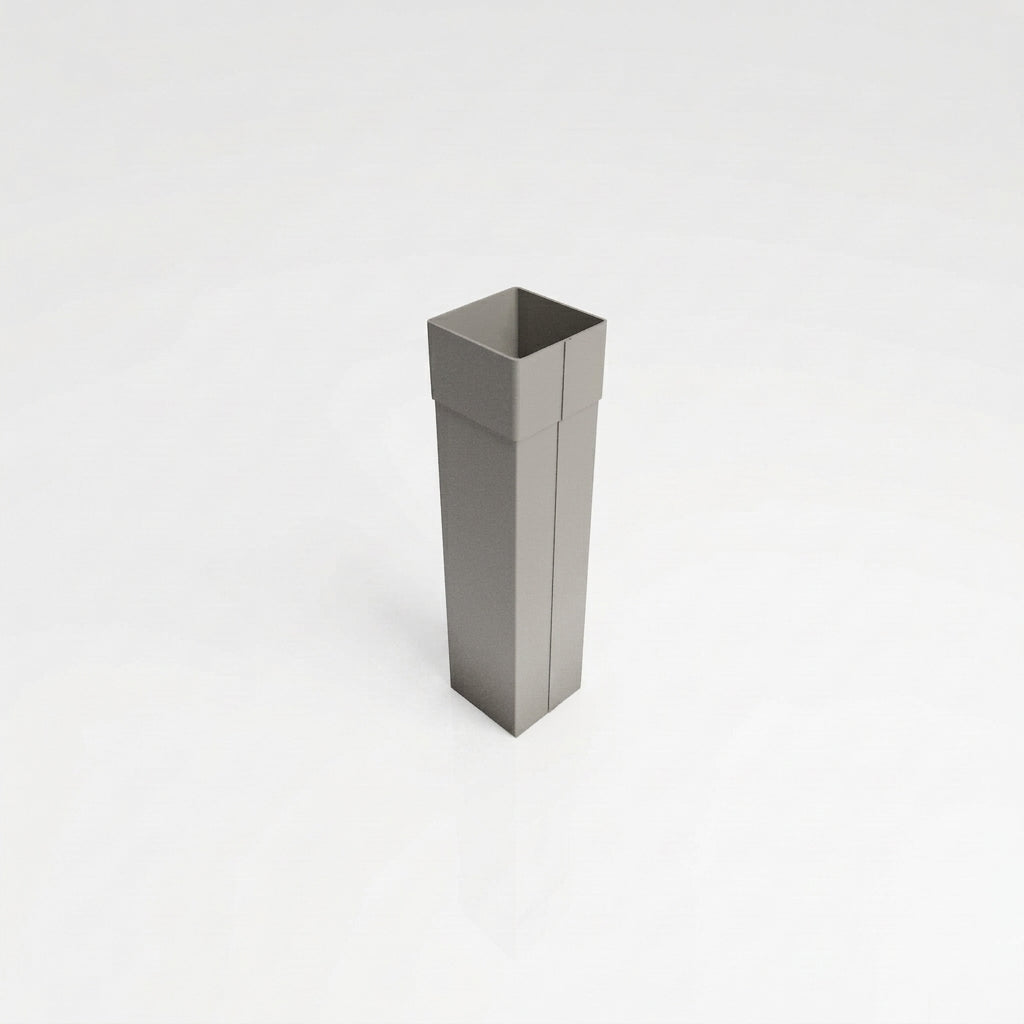 72x72mm Aluminium Gutter Outlet Spigot Extender — RAL 7036