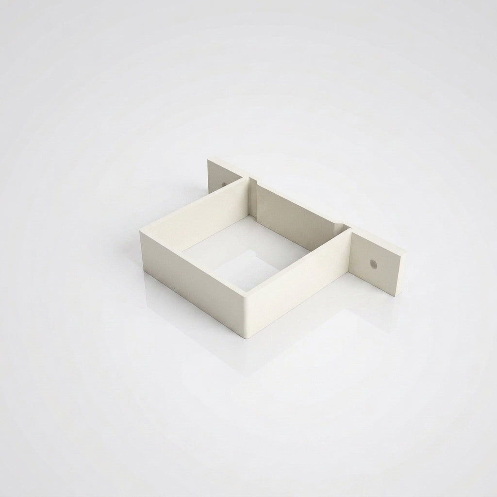 Aluminium Downpipe Clip 72×72mm with 5mm Wall Spacing — RAL 9010