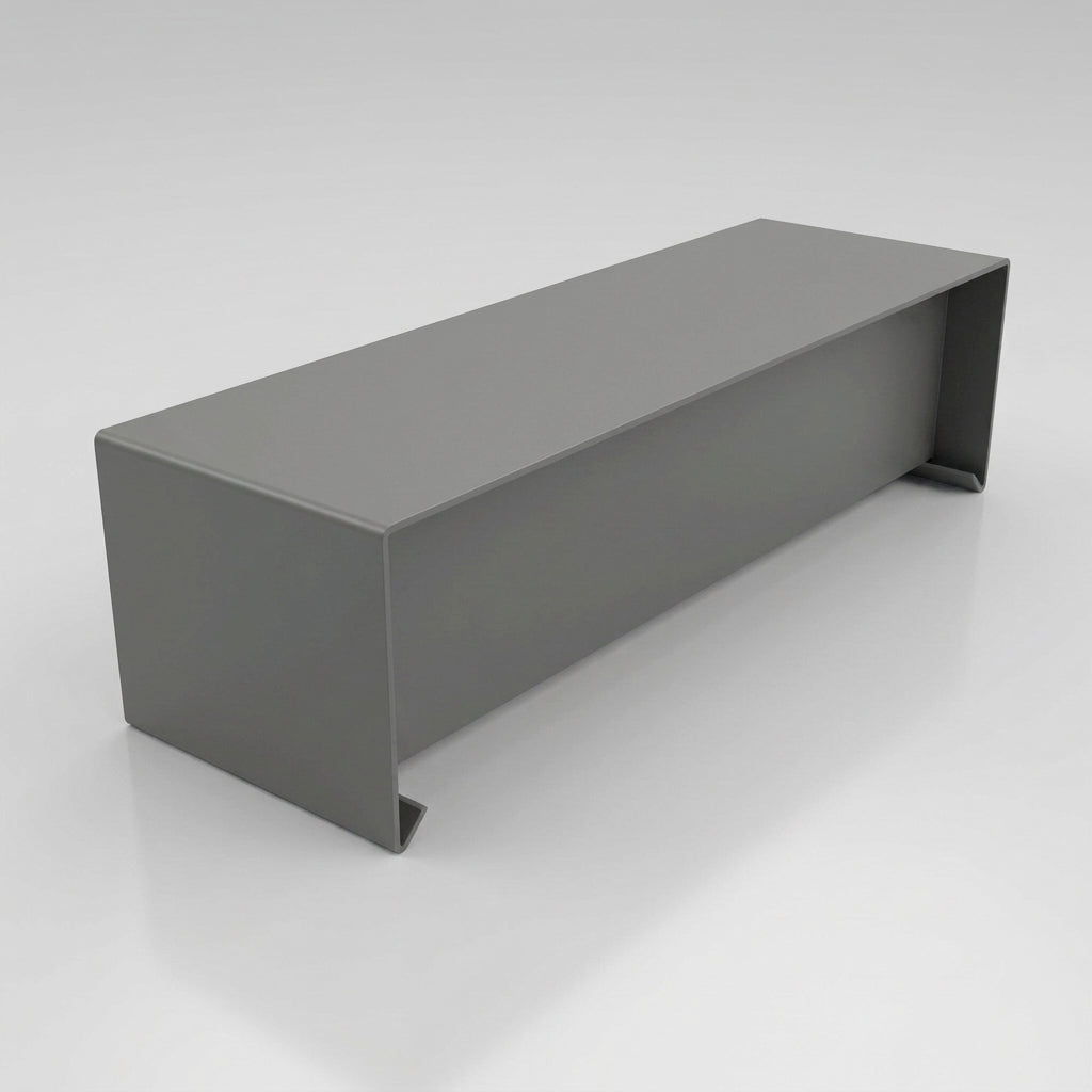 Aluminium Coping Stop End – Secret Fix 75mm — RAL 7037