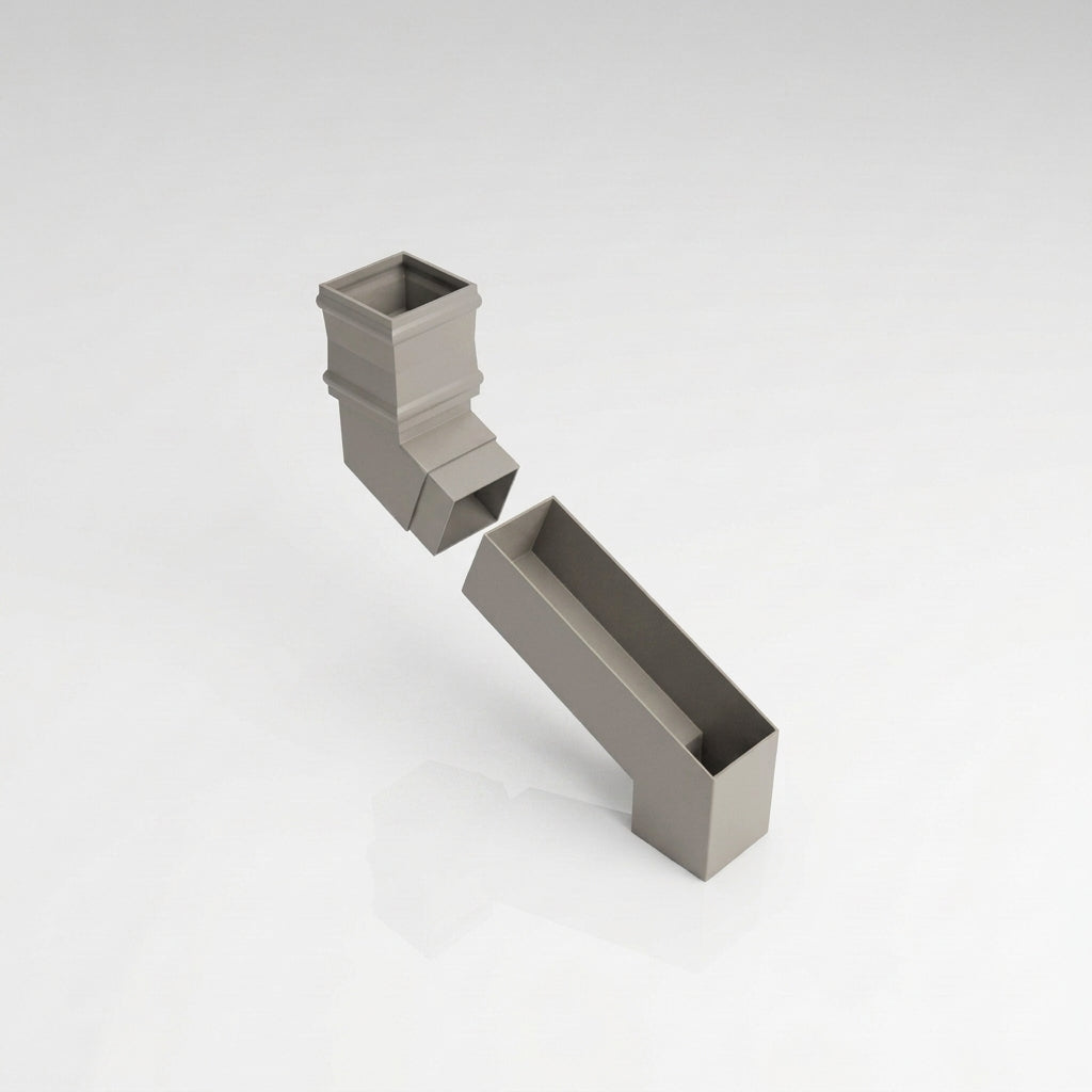 72x72mm Aluminium Adjustable Swanneck Offset — RAL 7036