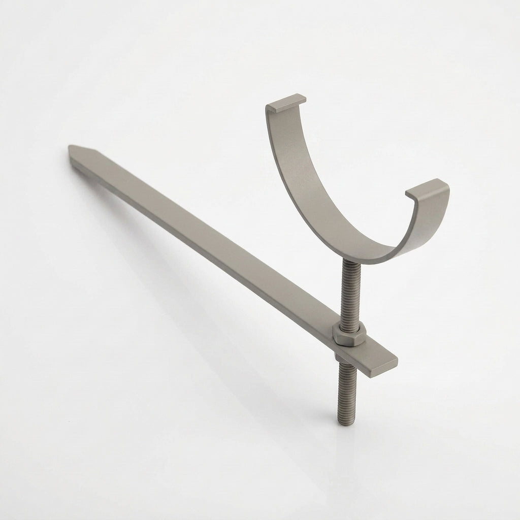 Half Round Aluminium Gutter Rise and Fall Bracket 125mm — RAL 7036