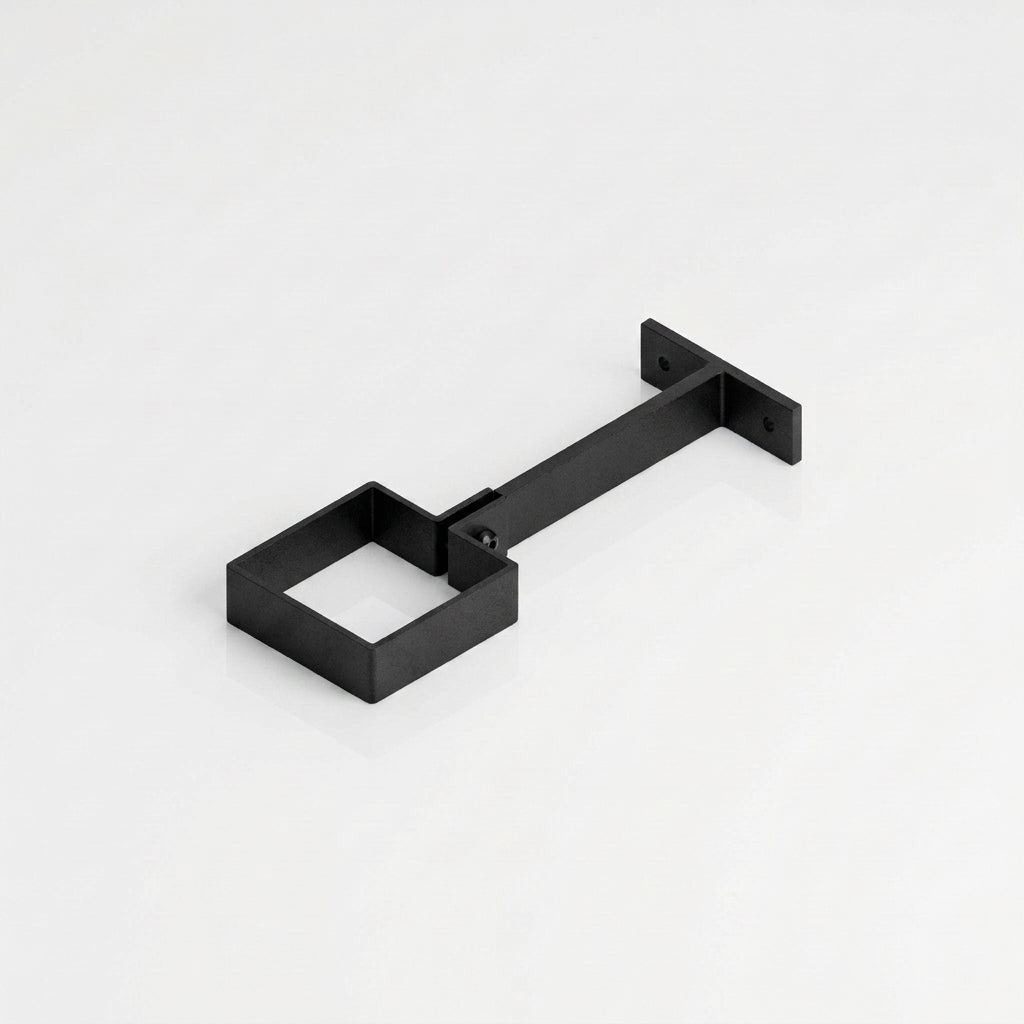 Adjustable Aluminium Pipe Clip 72×72mm – Flush Joint Downpipe — Textured Black