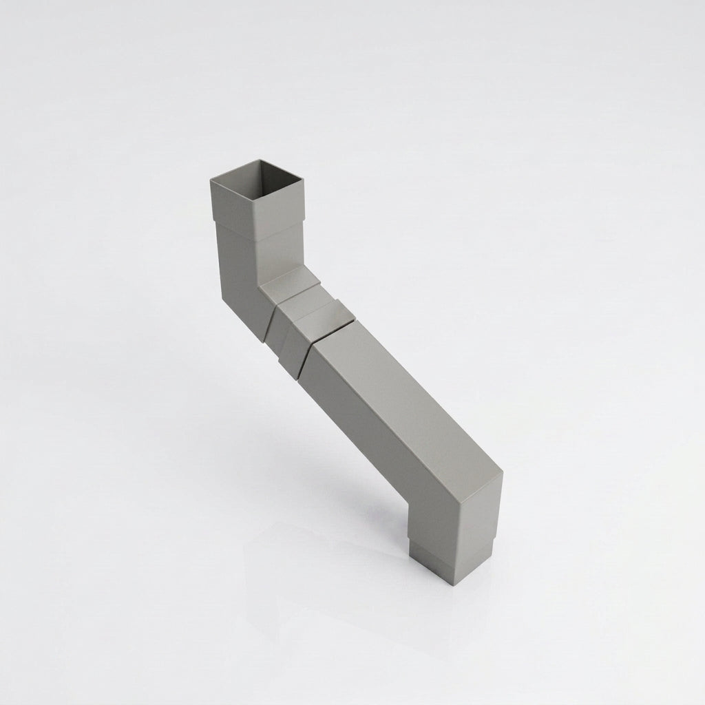 Flush Joint Adjustable Swanneck 72x72mm Aluminium Downpipe — RAL 7036