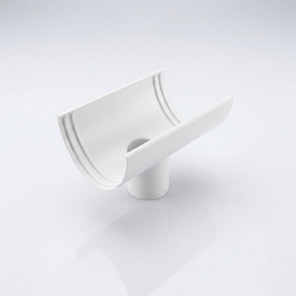 Deepflow Aluminium Gutter Outlet 63mm Dia – 130mm — RAL 9016