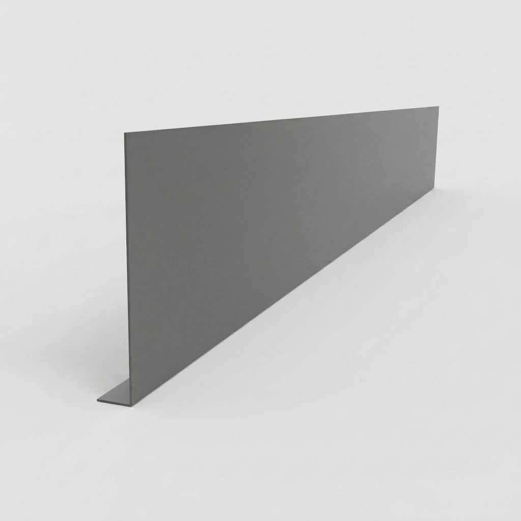 Aluminium Fascia Board Sample — RAL 7037 / 'L' Return