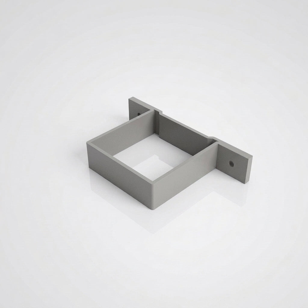Aluminium Downpipe Clip 72×72mm with 5mm Wall Spacing — RAL 7036