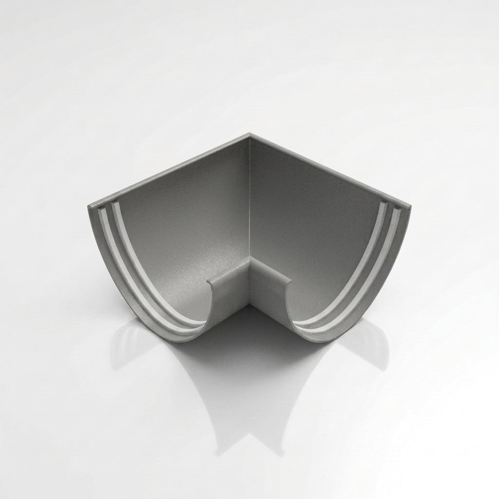 90° Aluminium Gutter Angle 130mm - Marine Grade — RAL 7037