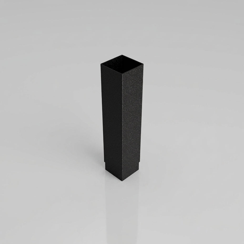 Aluminium Flush Joint Downpipe Sample — Textured Black / 72x72mm