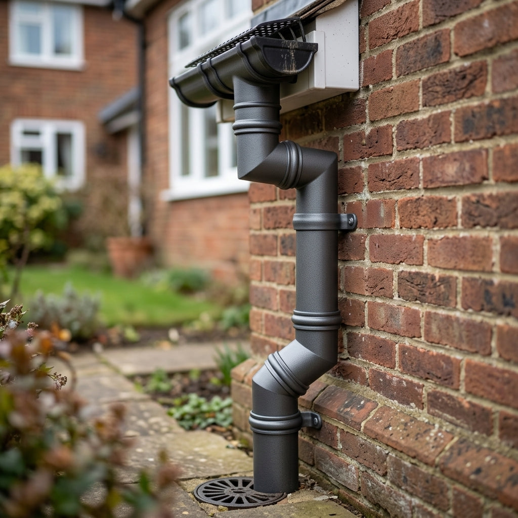 76mm Diameter Traditional Aluminium Downpipe Bends 92.5° & 112.5° — Other Colour TBA / 92.5 Degrees (in use)