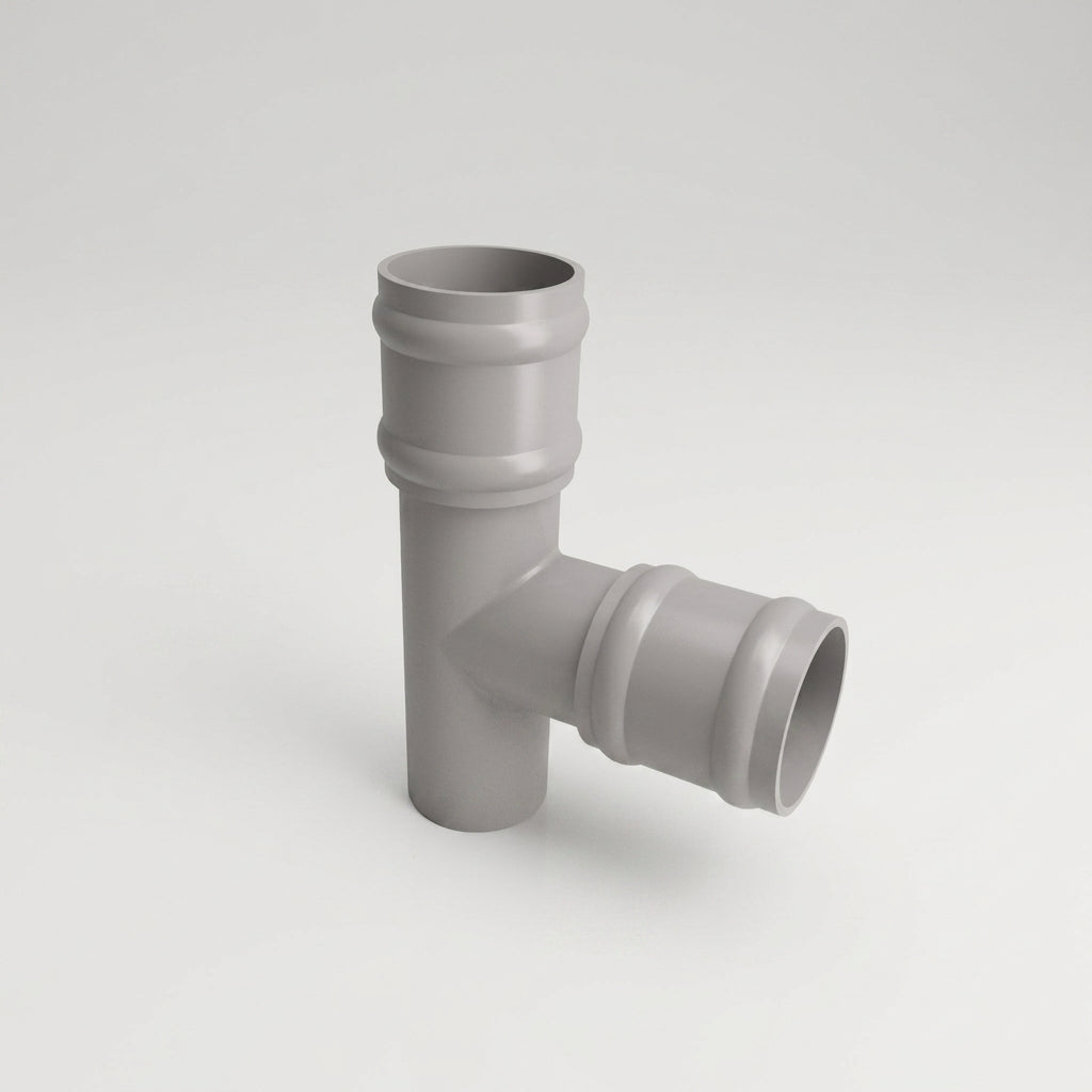 Traditional Aluminium Downpipe Branch 76mm Diameter — RAL 7036 / 92.5 Degrees