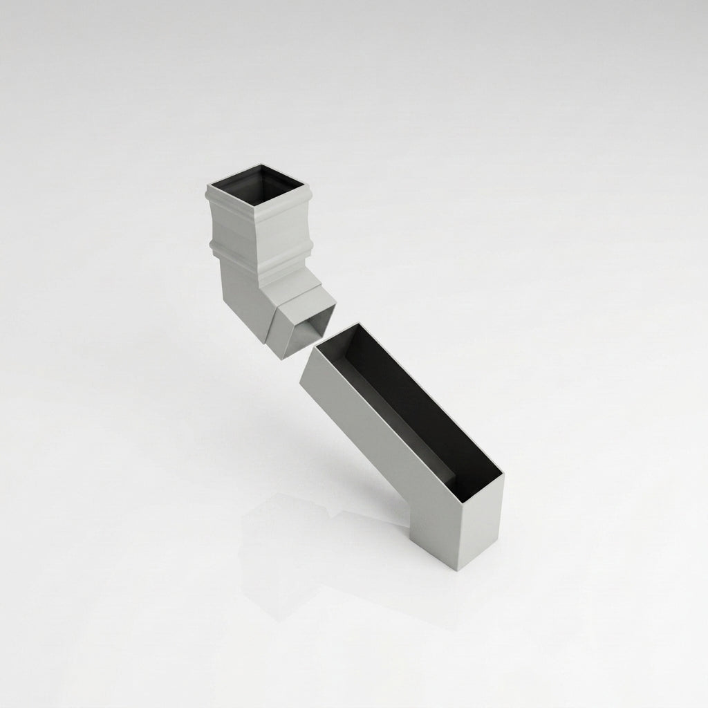 72x72mm Aluminium Adjustable Swanneck Offset — RAL 7035