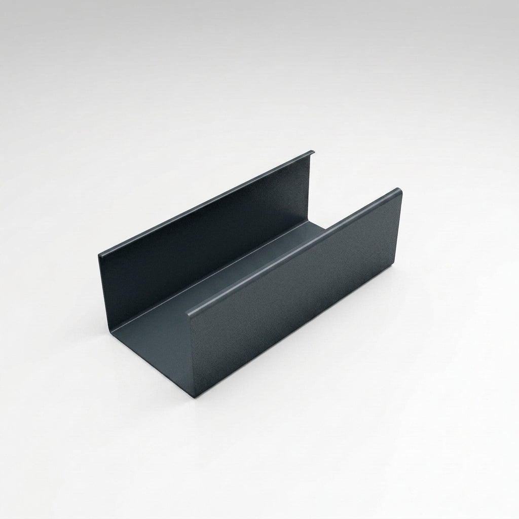 Aluminium Box Gutter Length 135×100mm 3m Marine Grade — RAL 7016