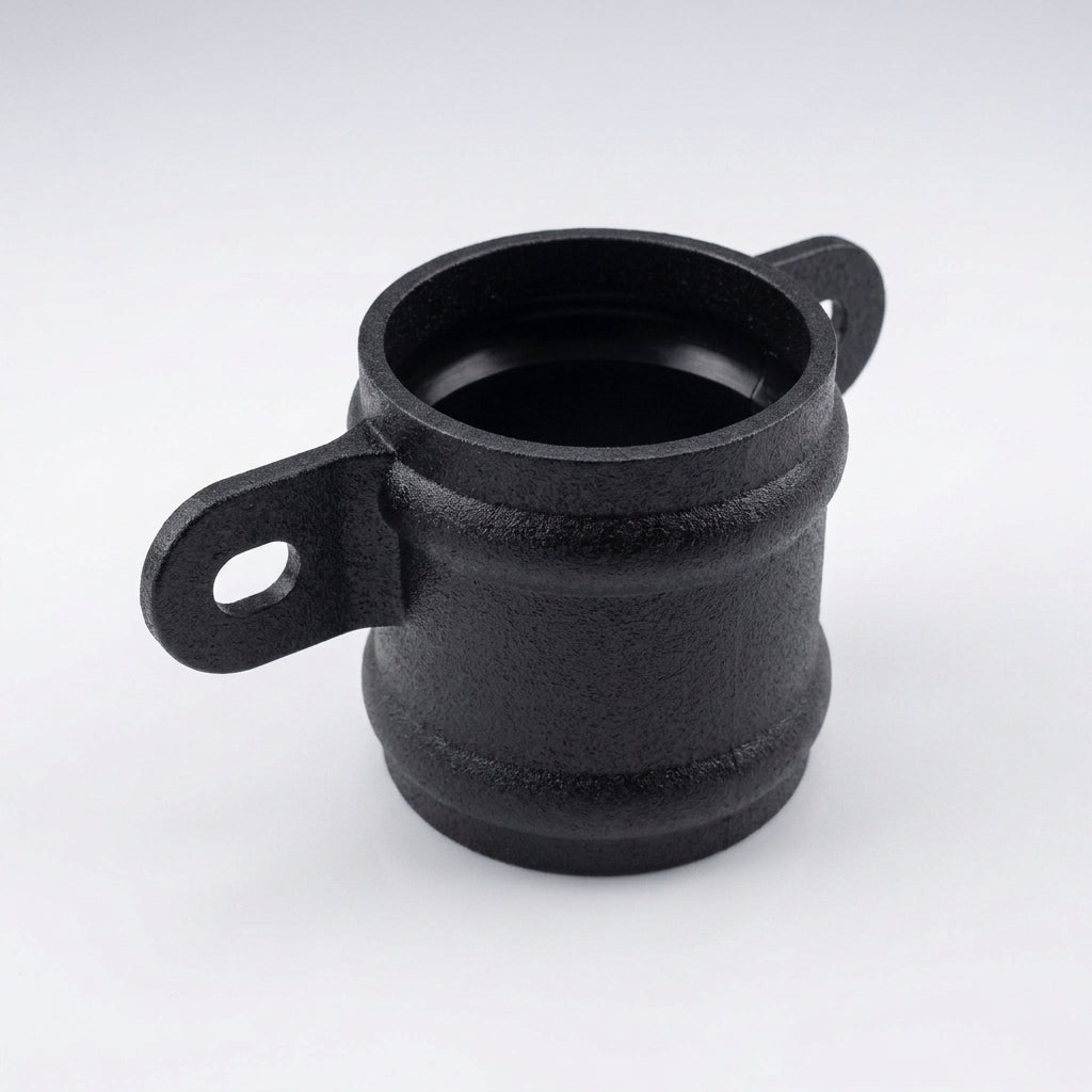 Traditional Downpipe Spare Socket Eared 76mm Diameter — Textured Black