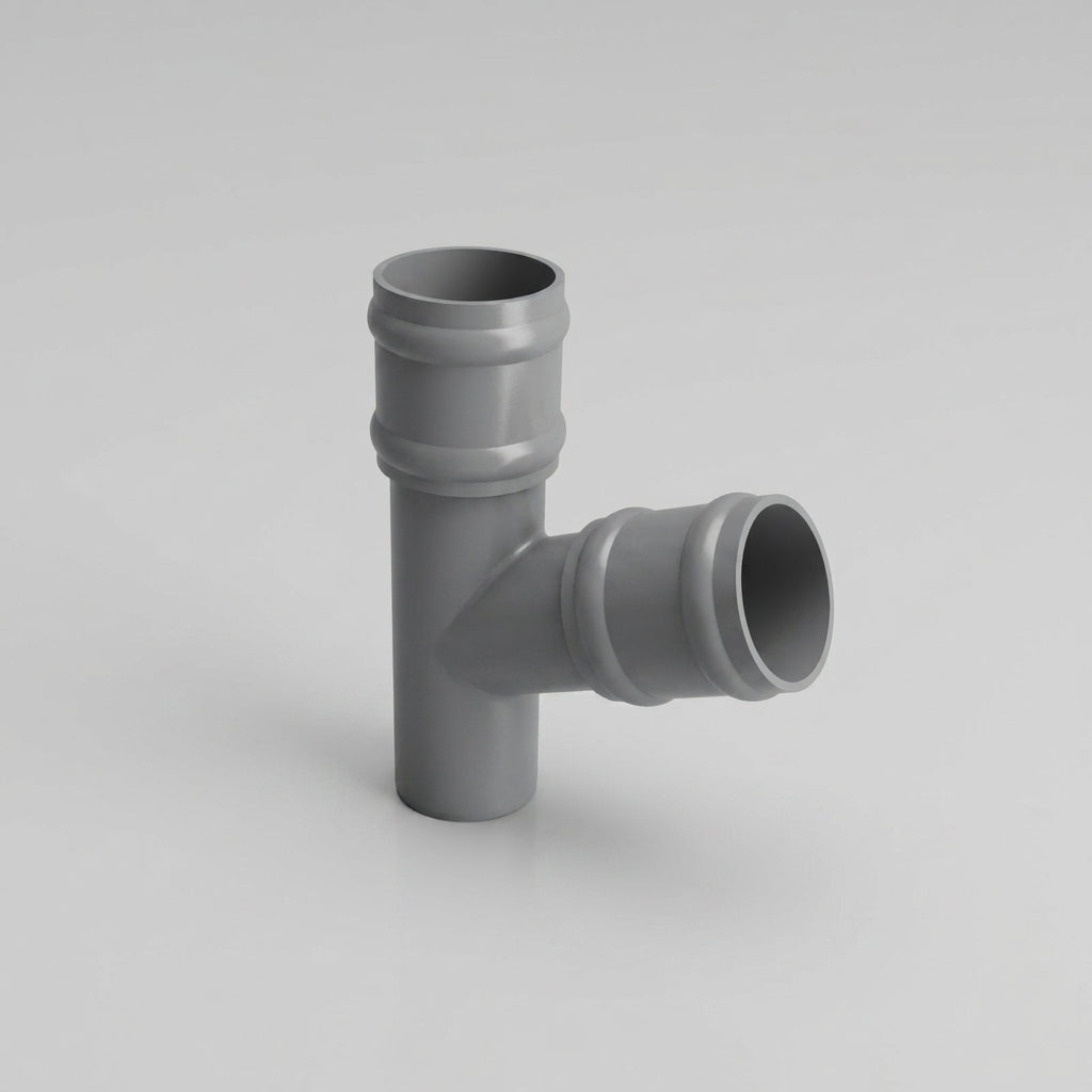 63mm Diameter Traditional Downpipe Branches 92.5° & 112.5° — RAL 7037 / 112.5 Degrees
