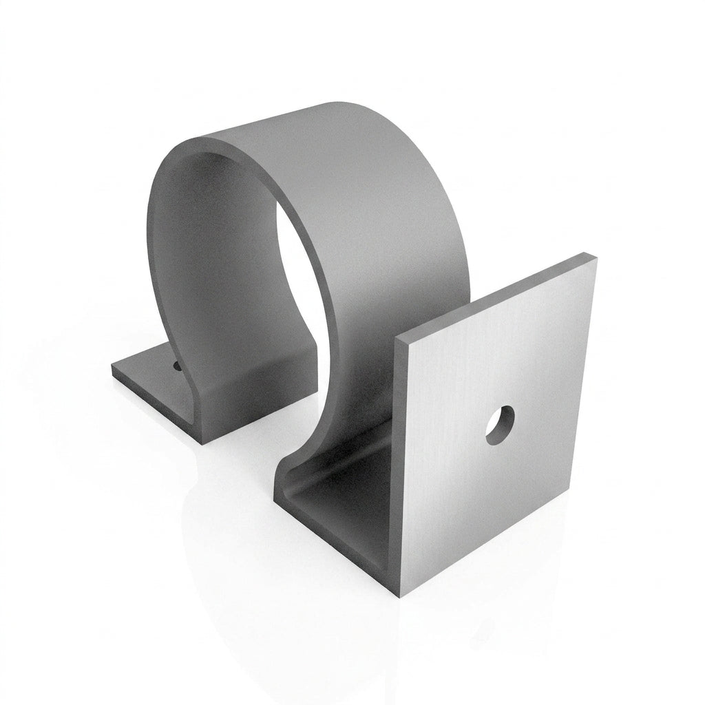 Aluminium Downpipe Clip 63mm Dia with 25mm Wall Offset (view 2)