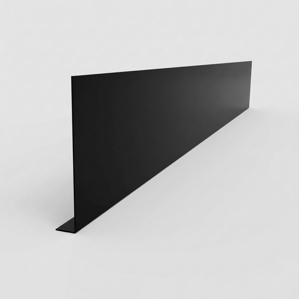 Aluminium Fascia Board Sample — RAL 9005 / 'L' Return