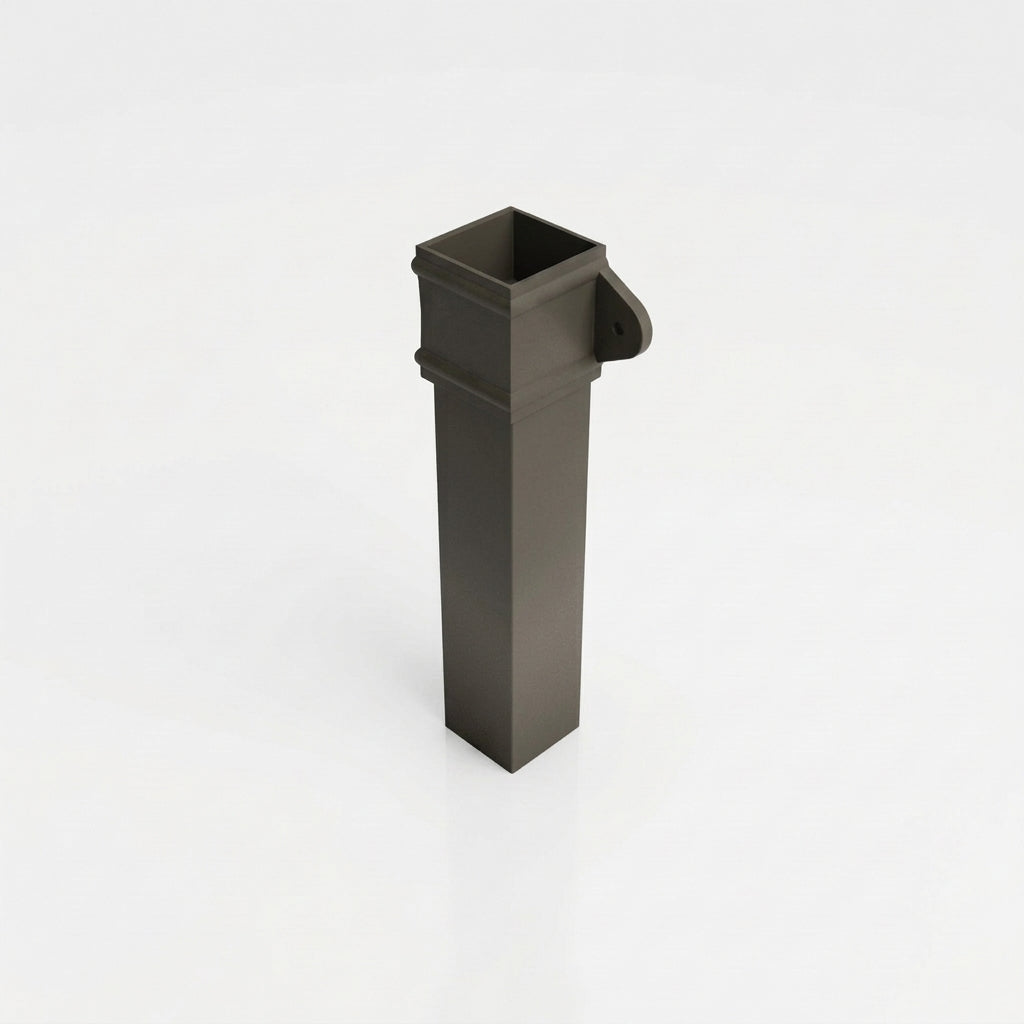 Traditional Aluminium Downpipe 72x72mm x 3m Eared Socket — RAL 7022