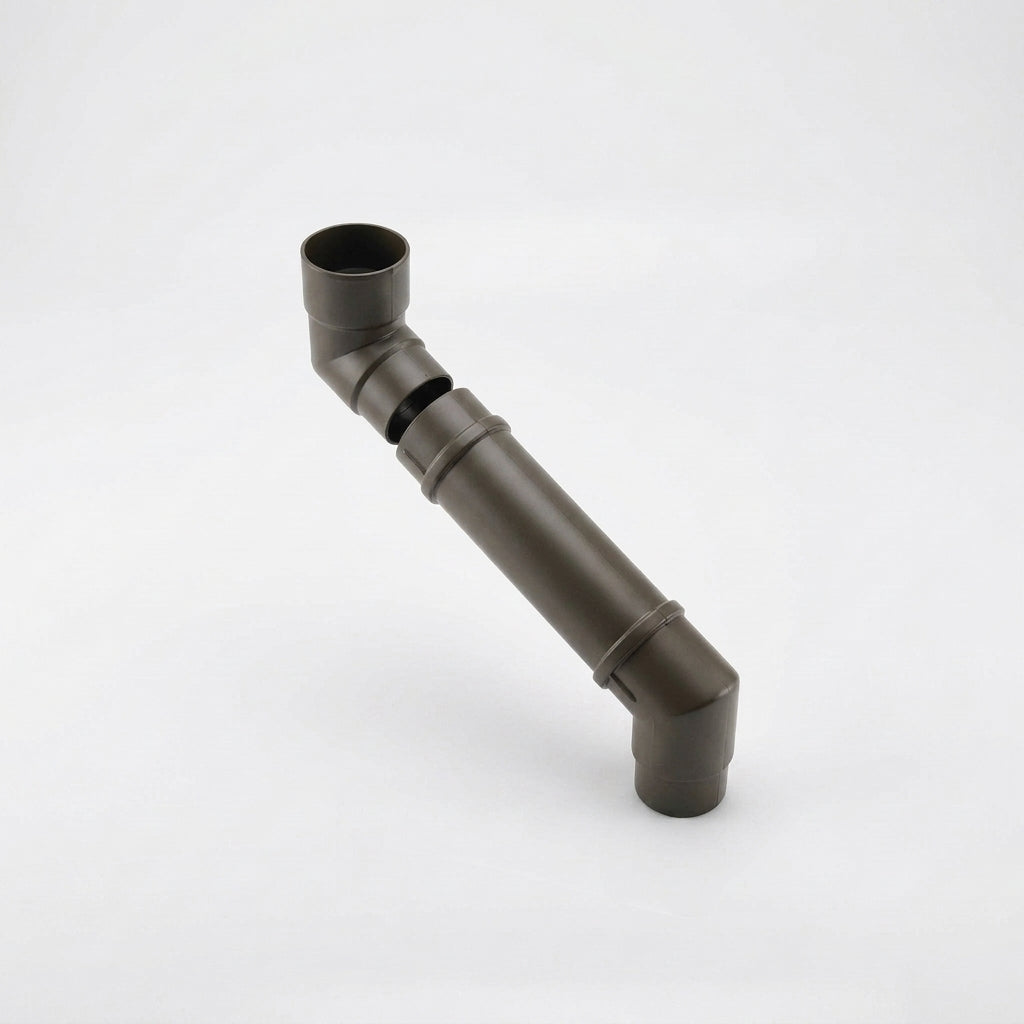 Flush Joint Adjustable Swanneck 63mm Downpipe Connector — RAL 7022