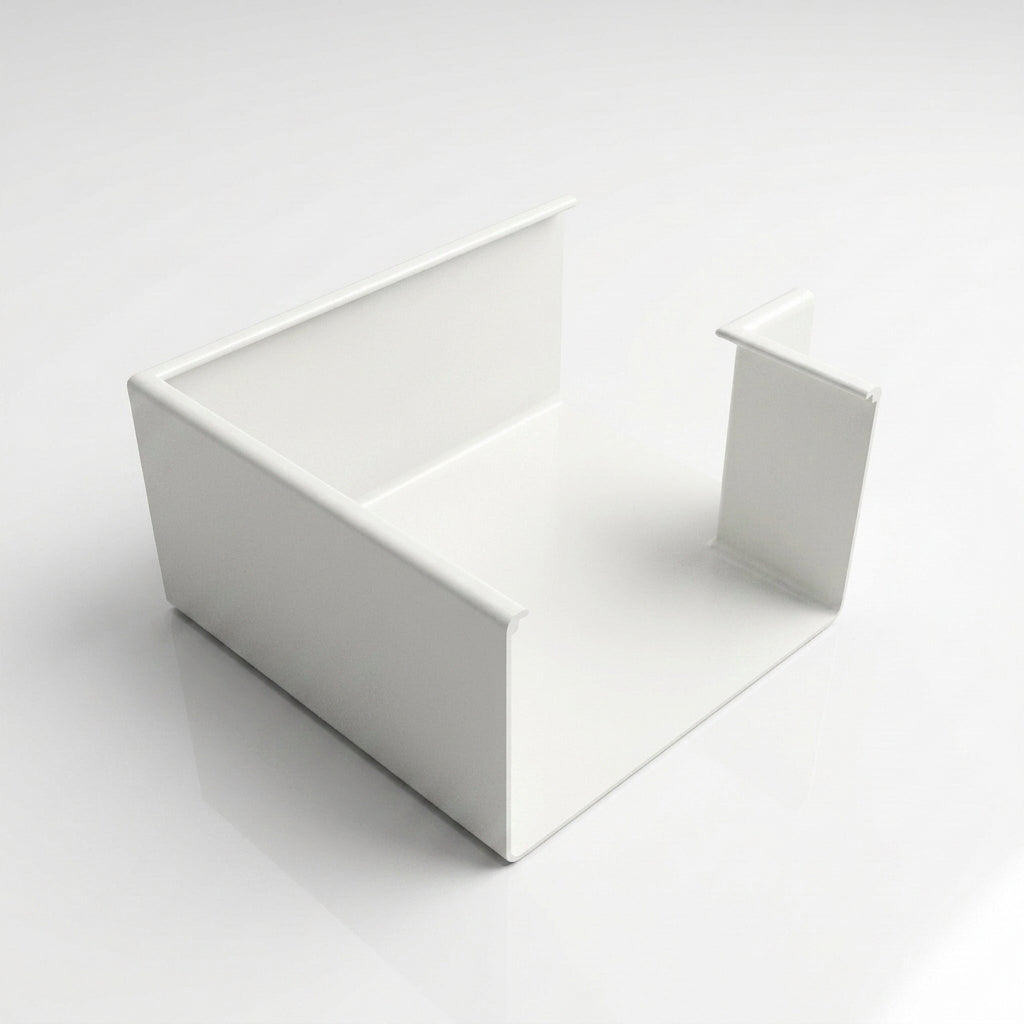 90° Aluminium Box Gutter Angle 135 x 100mm — RAL 9016