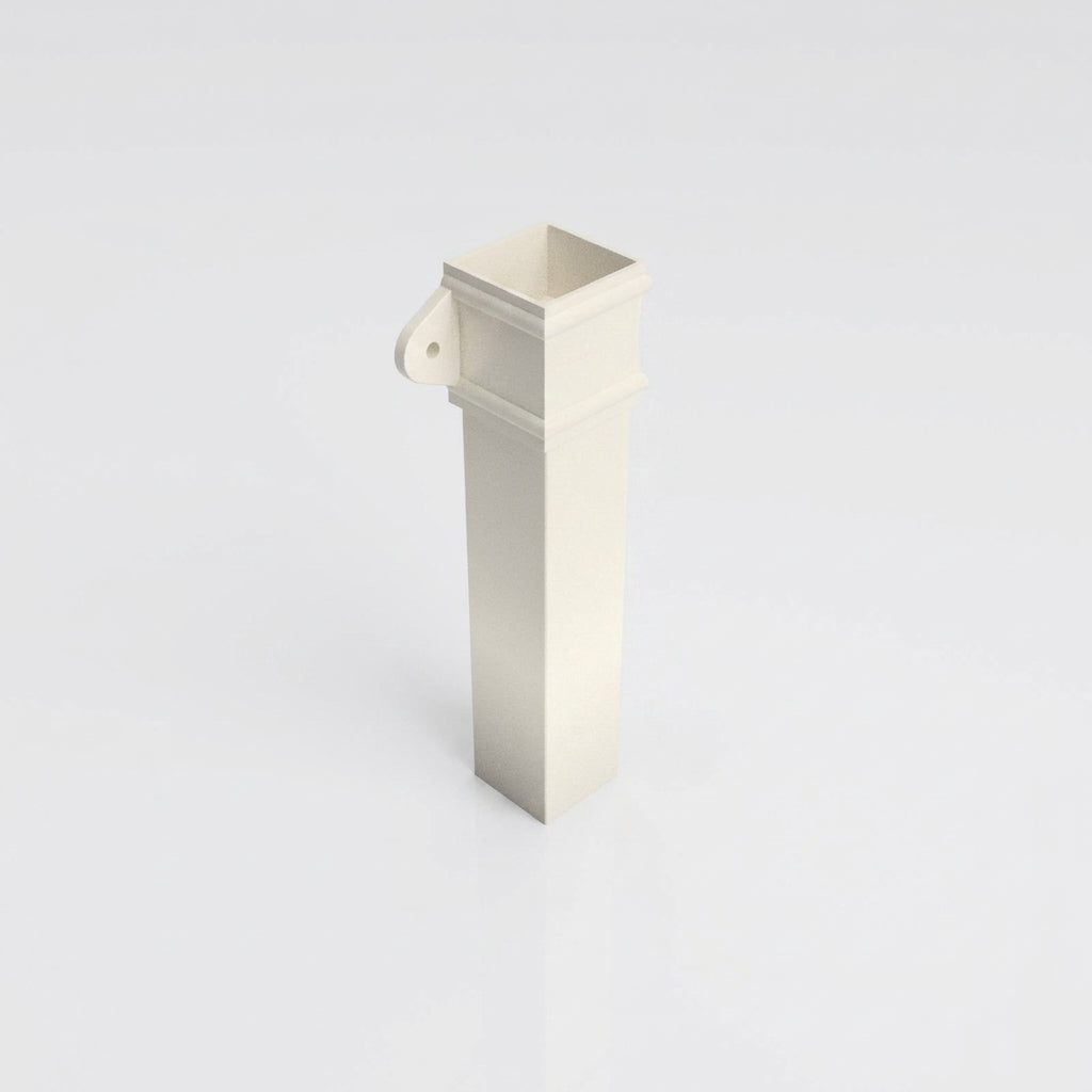 Traditional Aluminium Downpipe Sample — RAL 9010 / 72x72mm