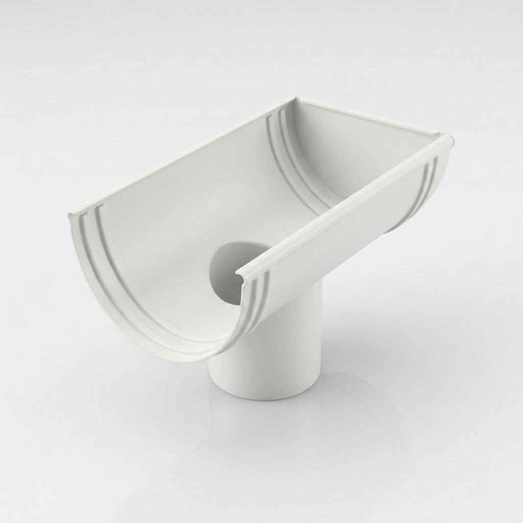 DeepFlow Aluminium Gutter Outlet 76mm Diameter 130mm — RAL 9016