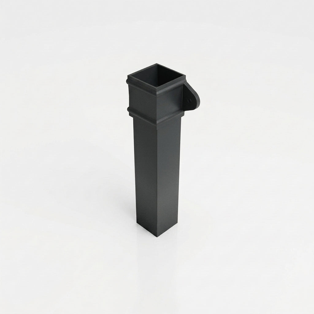 Traditional Aluminium Downpipe 72x72mm x 3m Eared Socket — RAL 7021