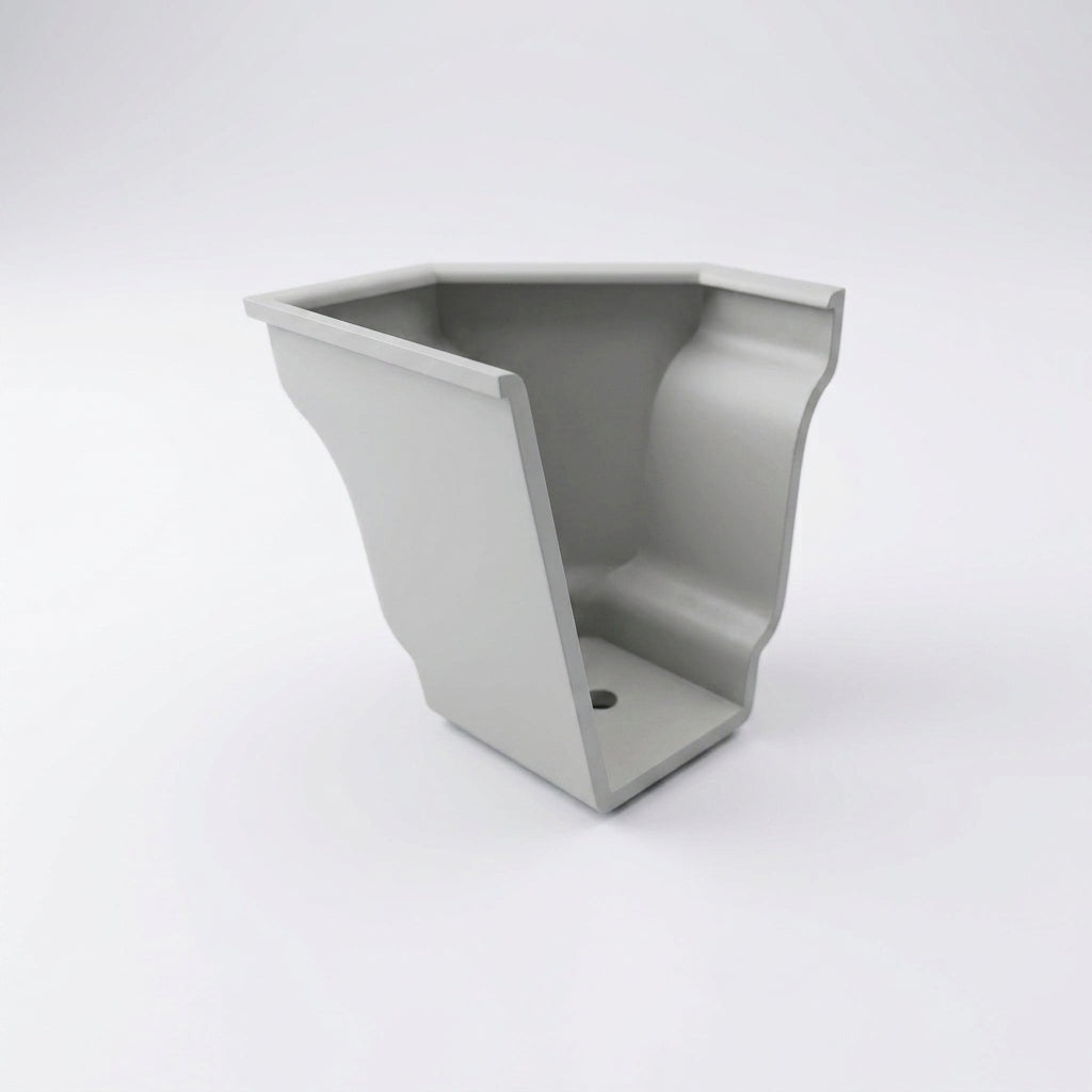 Moulded Ogee Gutter Right Hand Stop End 125 x 100mm — RAL 7035