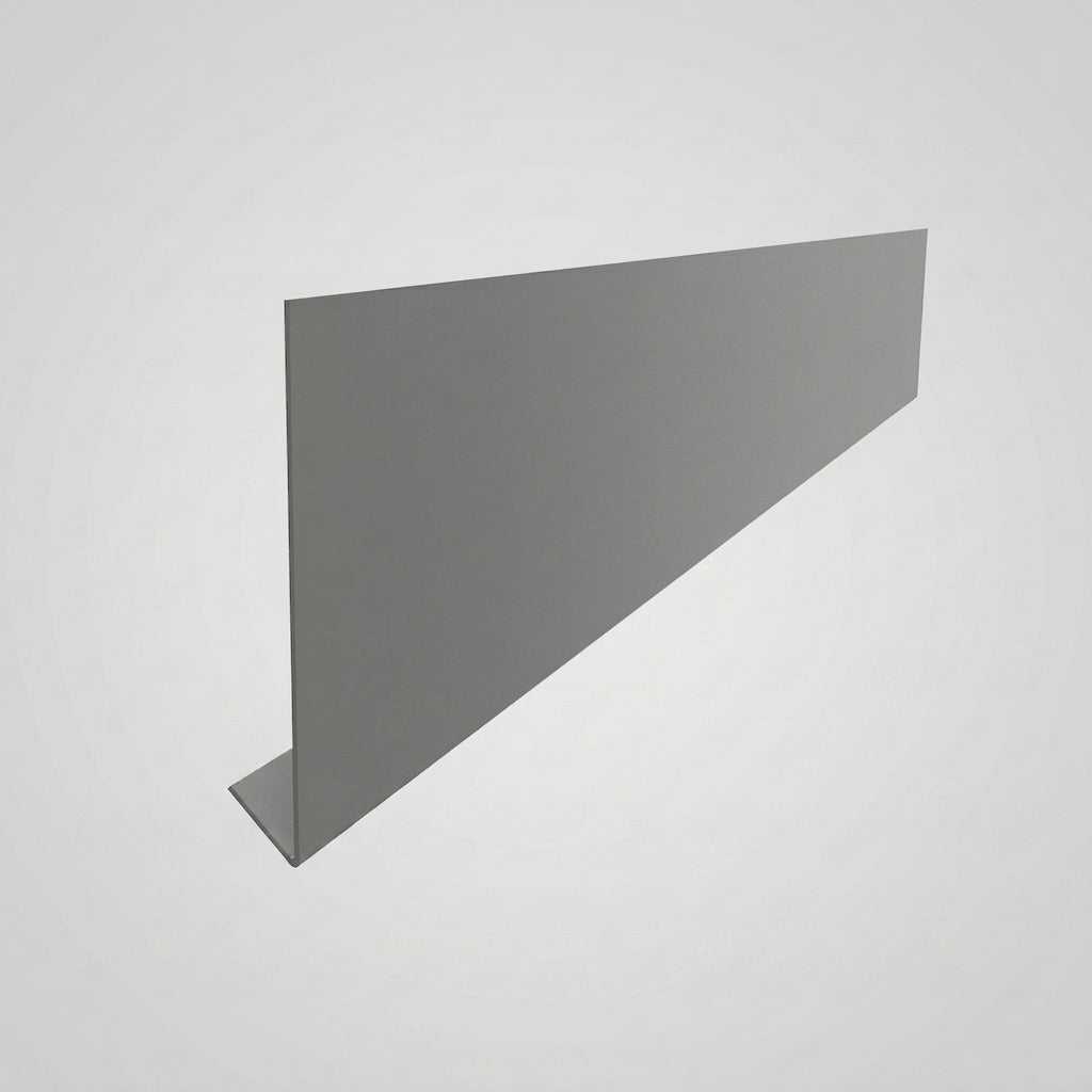 Aluminium Fascia Board Sample — RAL 7037 / 'V' Return