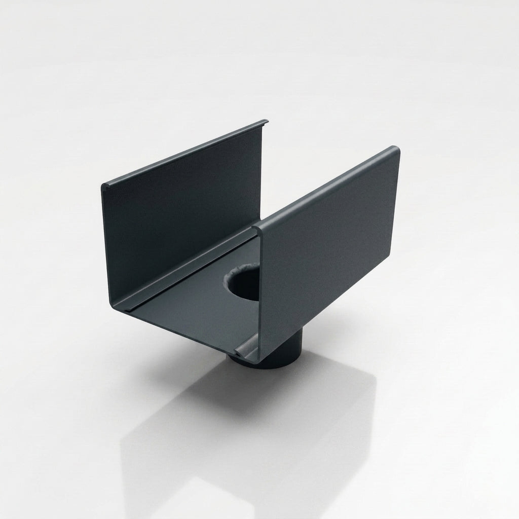 Aluminium Box Gutter Outlet 63mm Diameter 135 x 100mm — RAL 7016