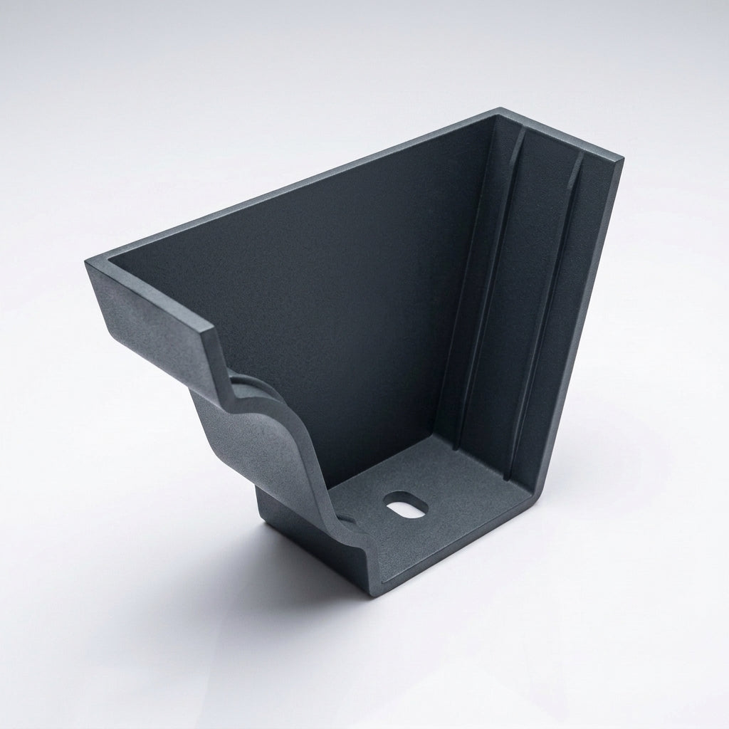 Moulded Ogee Gutter Left Hand Stop End 125 x 100mm — RAL 7016