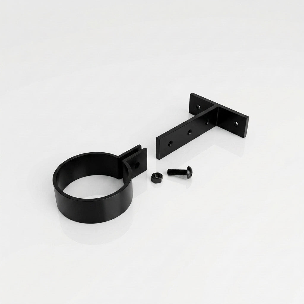 Adjustable Aluminium Pipe Clip 76mm Diameter — RAL 9005