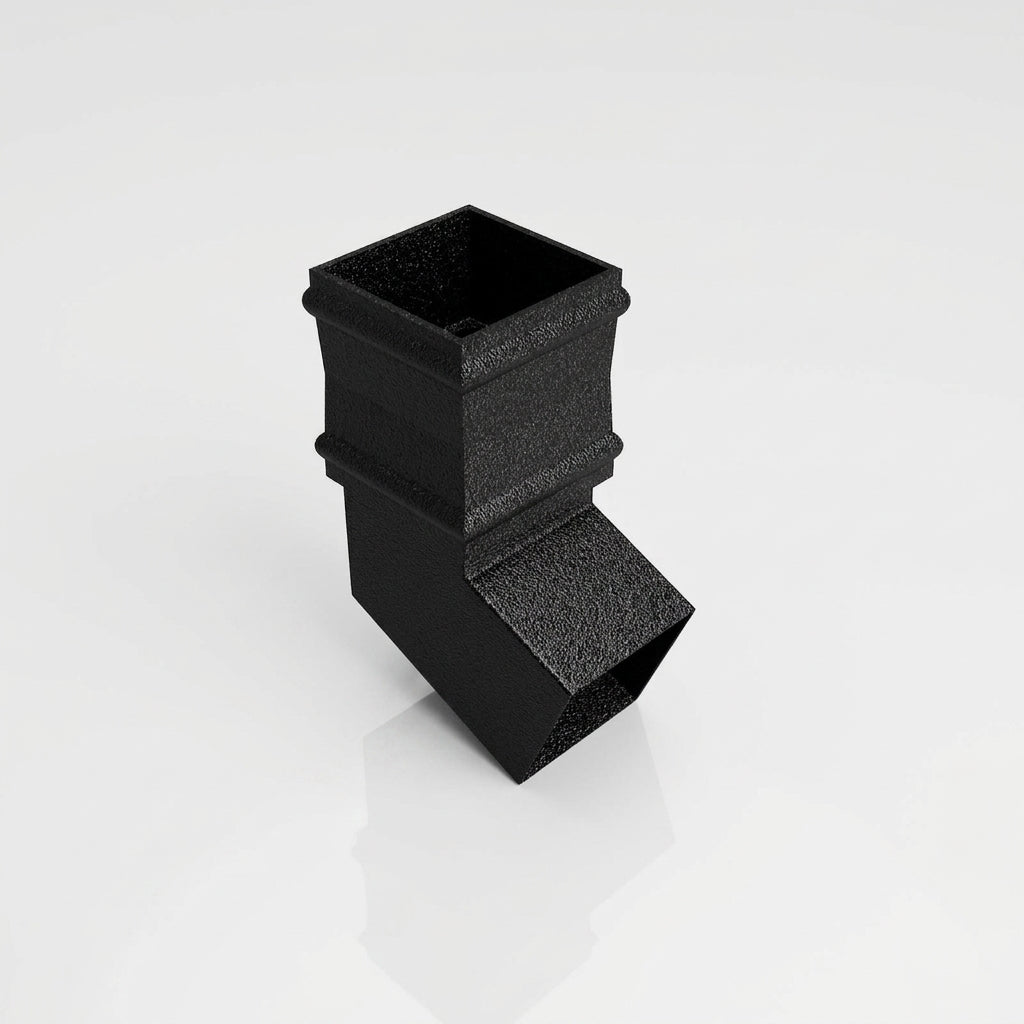 Traditional Aluminium Downpipe Bends 72x72mm – 92.5° & 112.5° — Textured Black / 112.5 Degrees